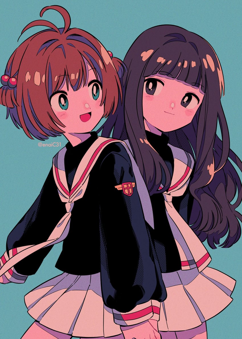 kinomoto sakura and daidouji tomoyo (cardcaptor sakura) drawn by menma_(enaic31)