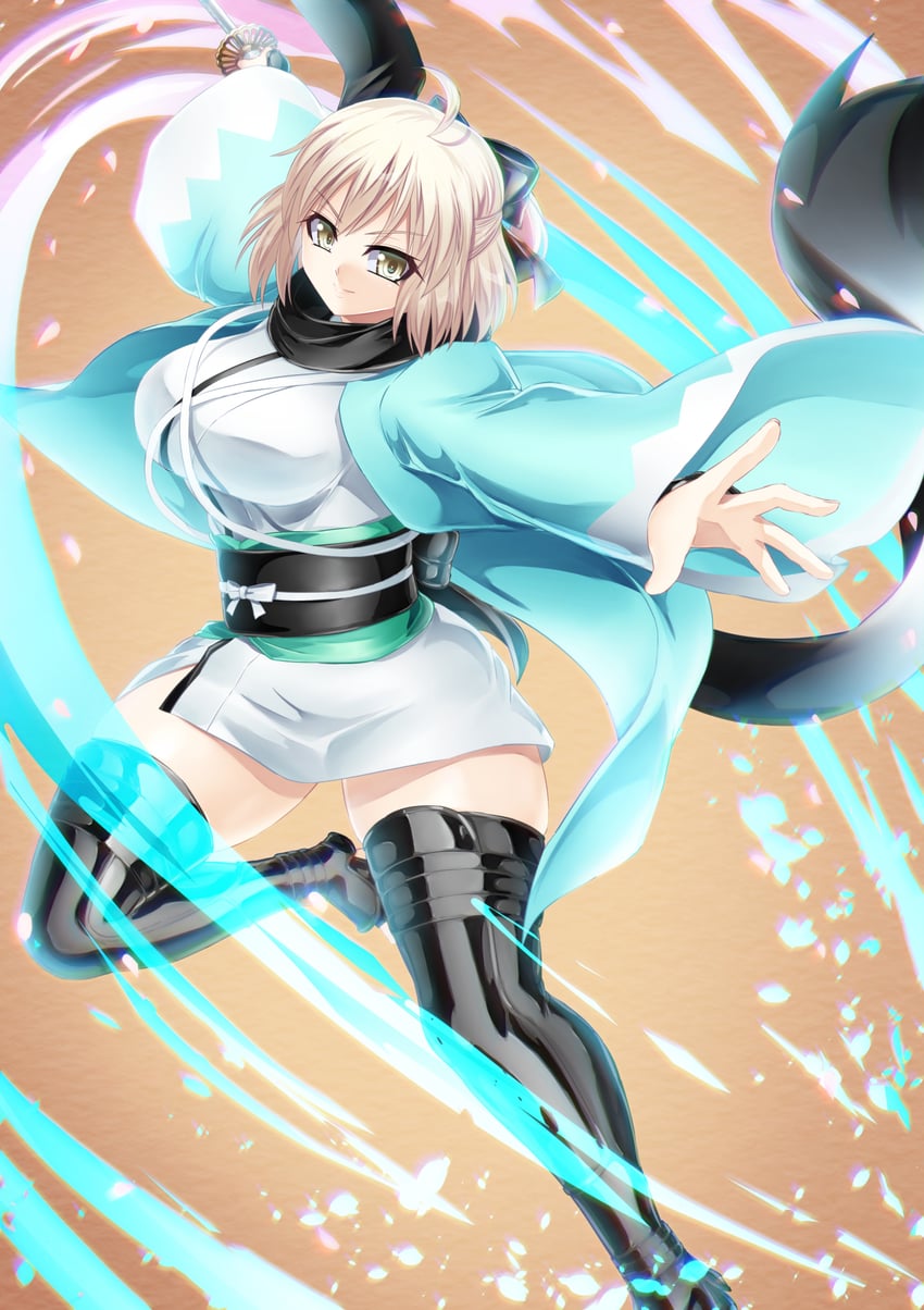 okita souji (fate and 2 more) drawn by kogawawaki