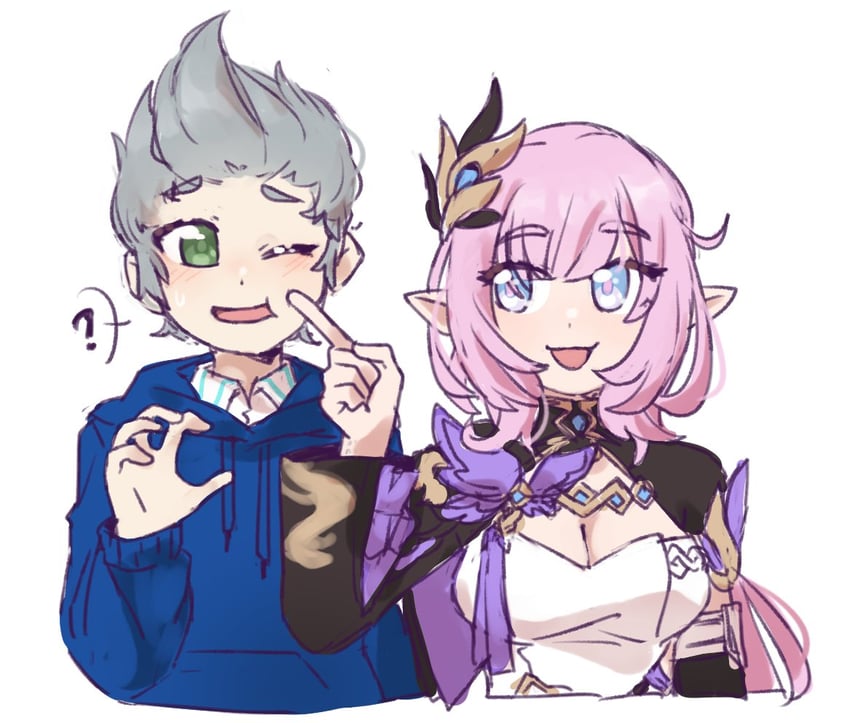 elysia and jack frost (honkai and 2 more) drawn by robin_cordelia