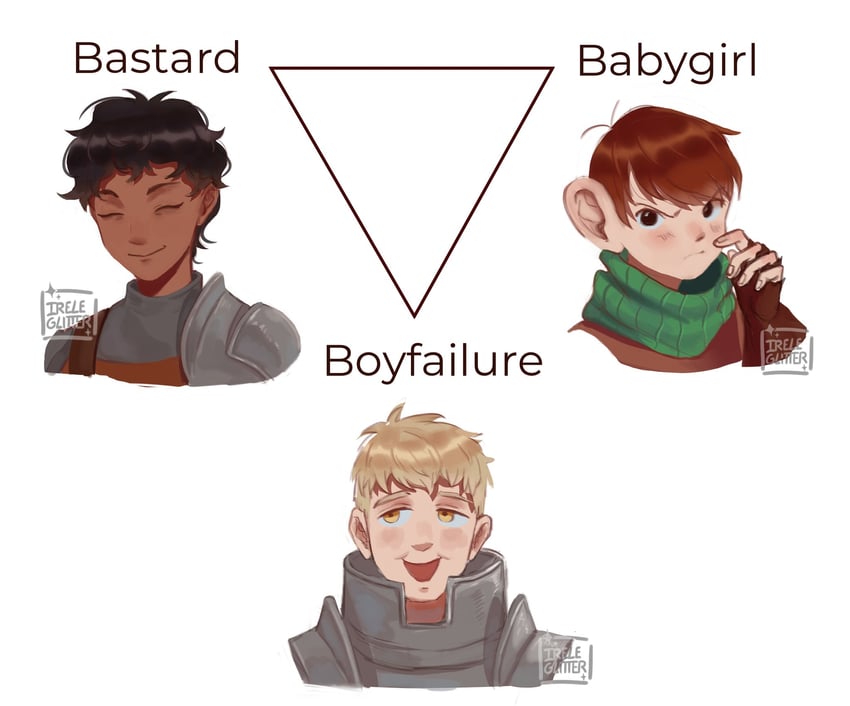 laios touden, kabru, and chilchuck tims (dungeon meshi) drawn by ireleglitter
