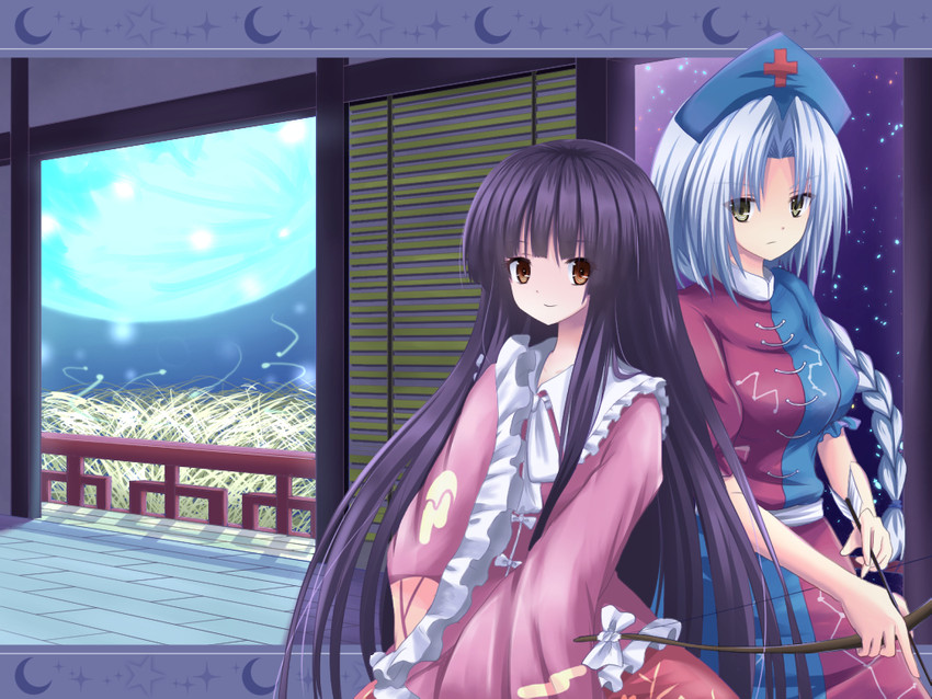 houraisan kaguya and yagokoro eirin (touhou) drawn by hakuto_(28syuku)