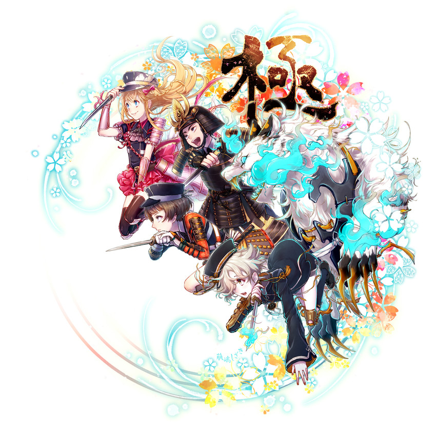 midare toushirou, gokotai, gokotai's tigers, atsushi toushirou, and hirano toushirou (touken ranbu) drawn by kizashima_shizaki