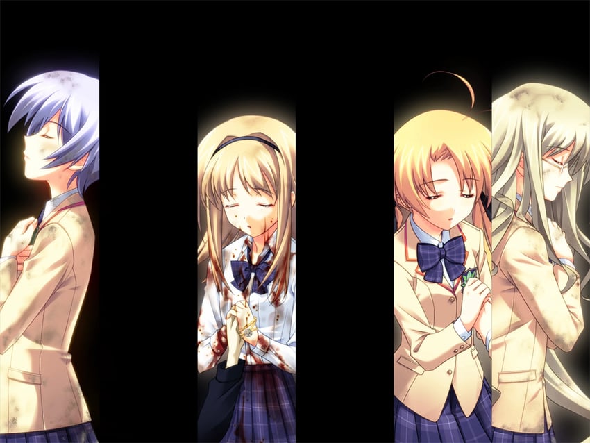 nishijou nanami, kishimoto ayase, orihara kozue, aoi sena, kusunoki yua, and 1 more (chaos;head) drawn by matsuo_yukihiro