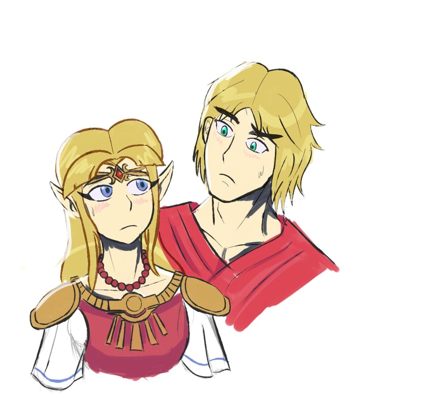 princess zelda and ken masters (the legend of zelda and 2 more) drawn by johnnobuyoshi