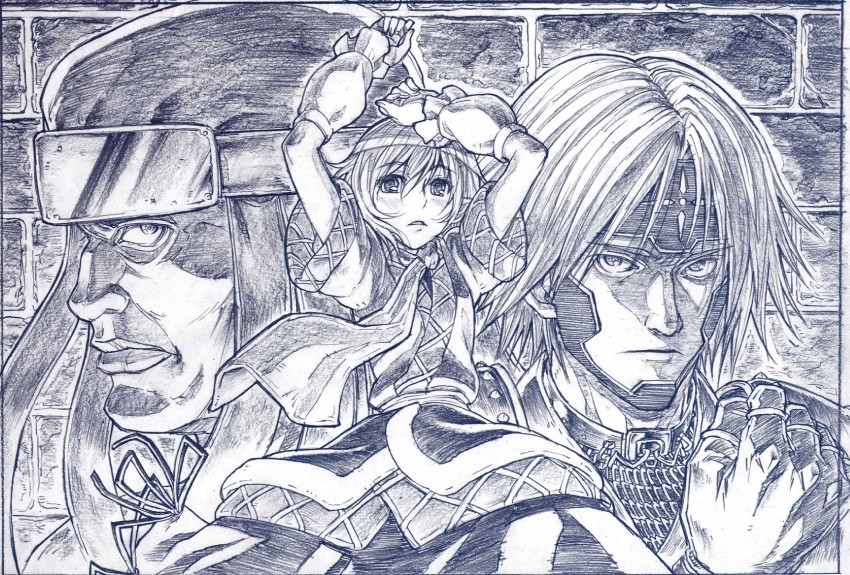 mizuhashi parsee, kitanai ninja, and fu-ha jin (touhou and 4 more) drawn by sakino_shingetsu