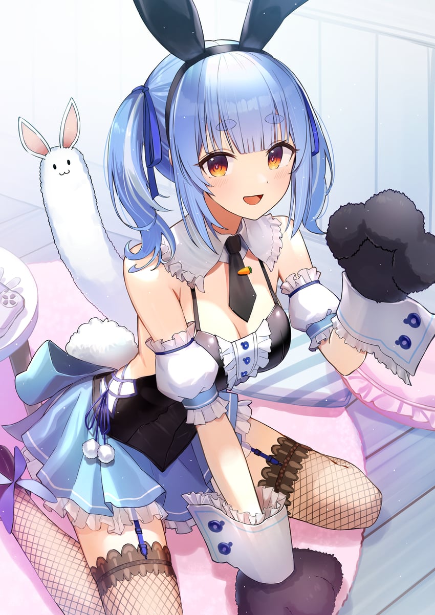 usada pekora and don-chan (hololive) drawn by mimihachi