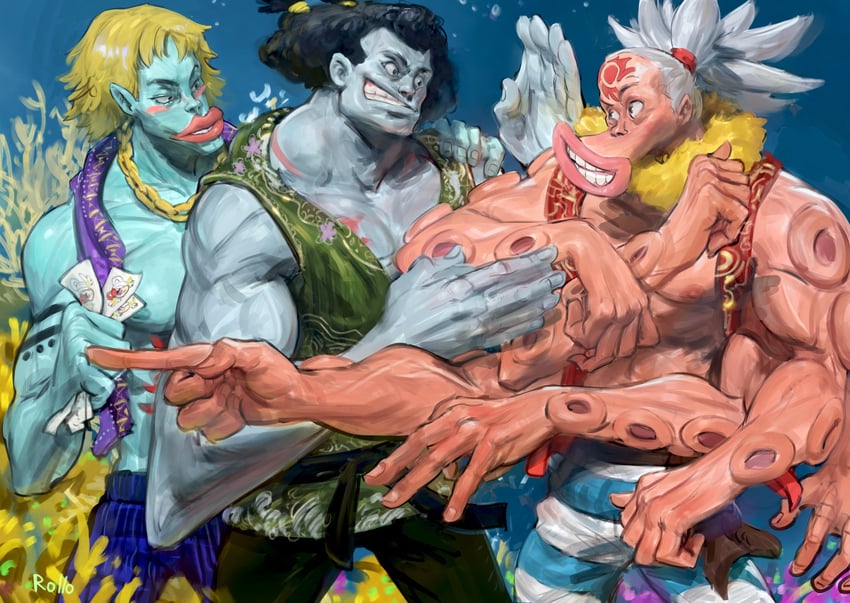 uta, hatchan, kuroobi, and chew (one piece and 1 more) drawn by rollo_(kuyuen1)