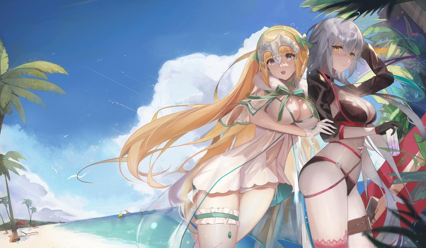 jeanne d'arc alter and jeanne d'arc (fate and 1 more) drawn by afpl_(parrotz4)