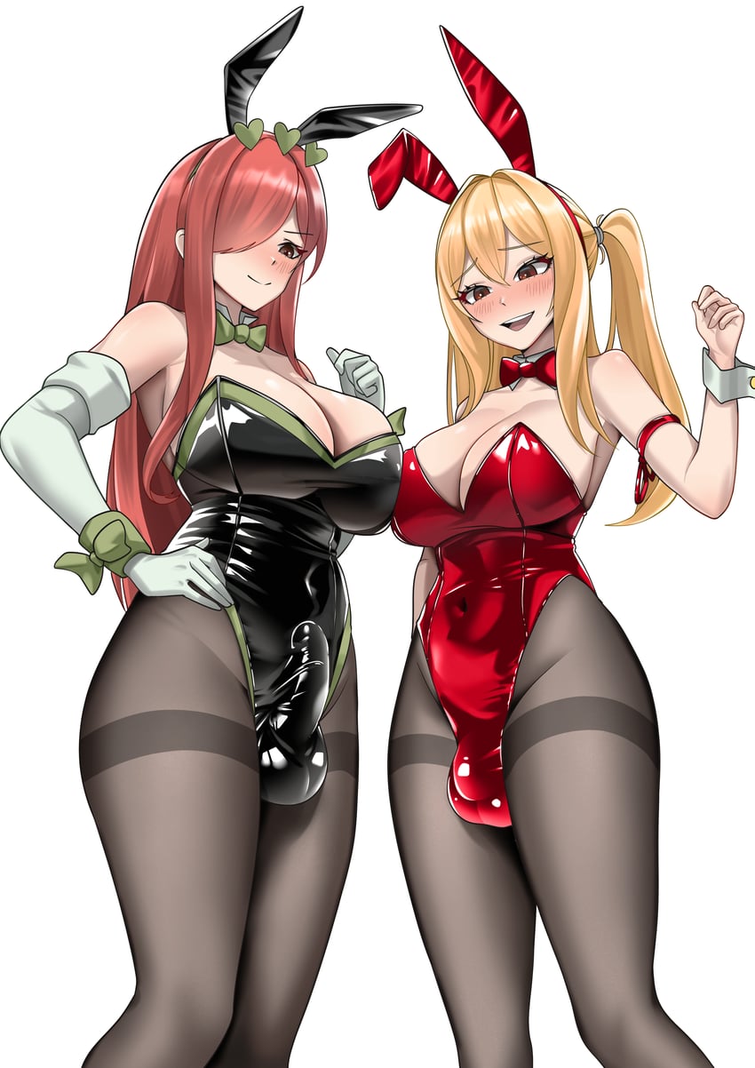 lucy heartfilia and erza scarlet (fairy tail) drawn by wujack