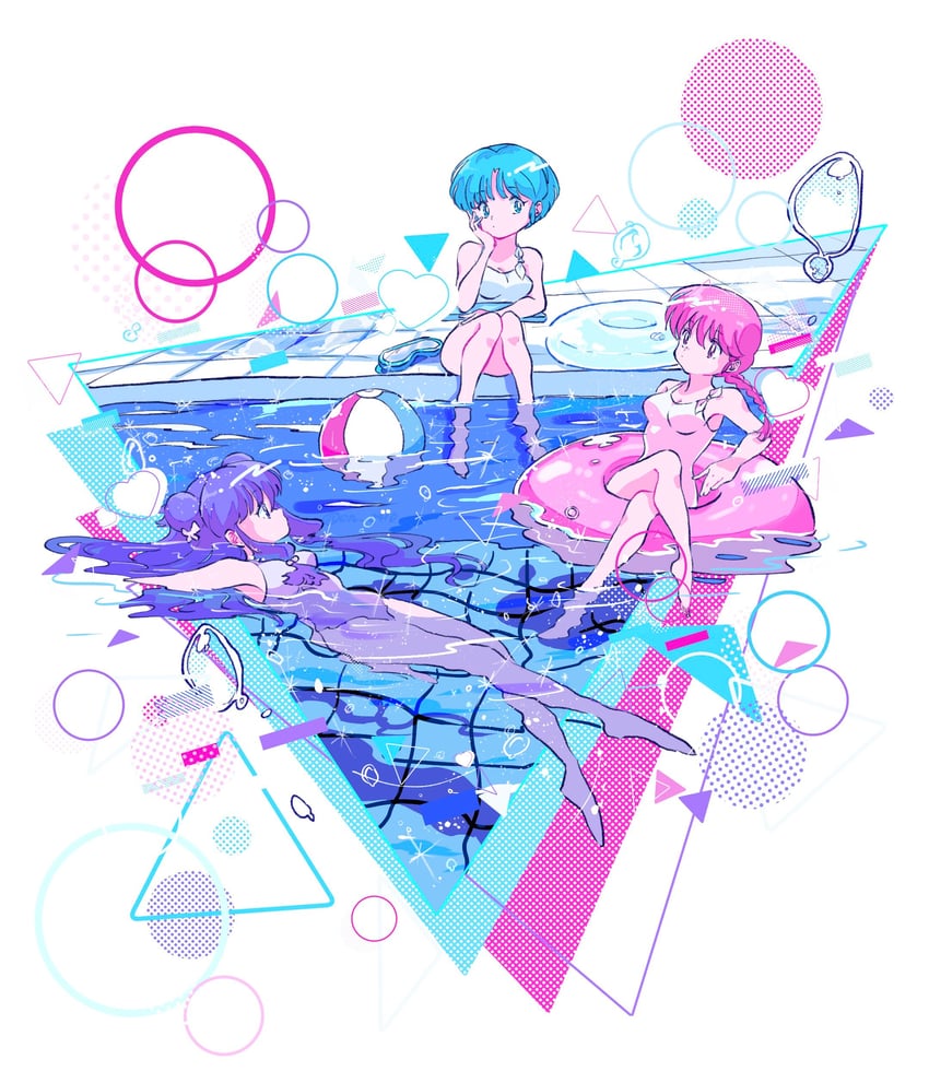 ranma-chan, shampoo, and tendou akane (ranma 1/2) drawn by en_0410