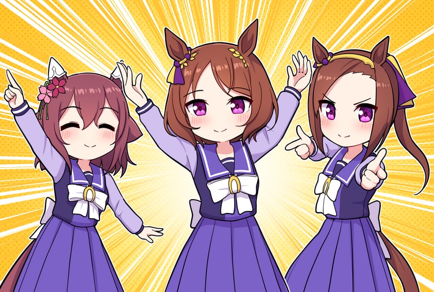 sakura chiyono o, sakura bakushin o, and sakura laurel (umamusume and 1 more) drawn by takiki