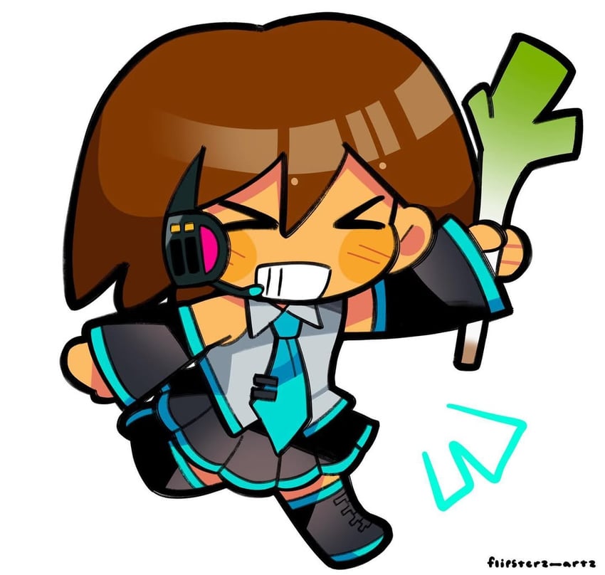 hatsune miku and kel (vocaloid and 1 more) drawn by flipsterzartz