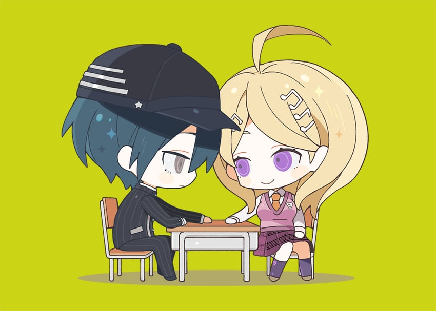saihara shuichi and akamatsu kaede (danganronpa and 1 more) drawn by sakuraihum