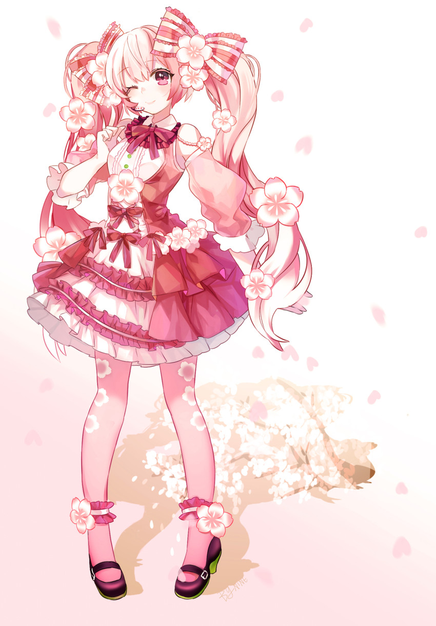 hatsune miku and sakura miku (vocaloid) drawn by kokyuu_(youxiangzhou)