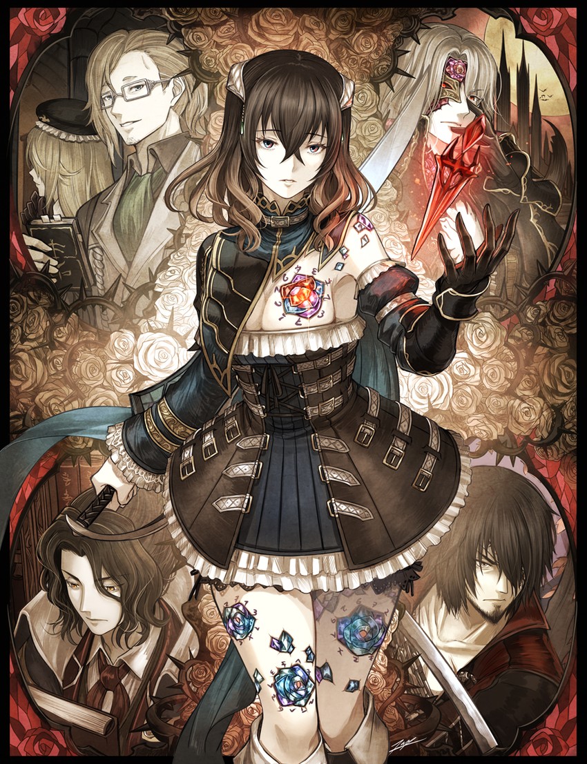 miriam, dominique, gebel, zangetsu, johannes, and 1 more (bloodstained: ritual of the night) drawn by tenyo0819