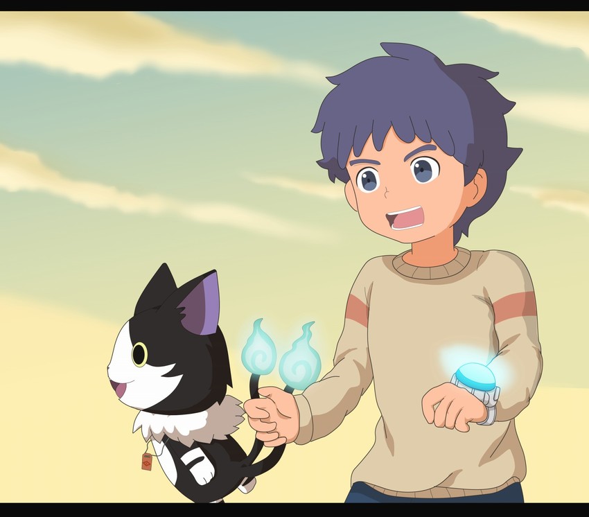 shimomachi shin and nekomata (youkai watch and 1 more) drawn by karasusyoui