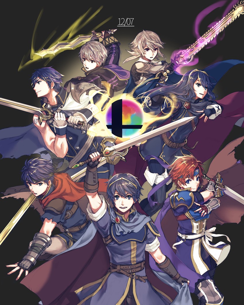lucina, ike, male robin, marth, male corrin, and 1 more (fire emblem and 6 more) drawn by danno_gs