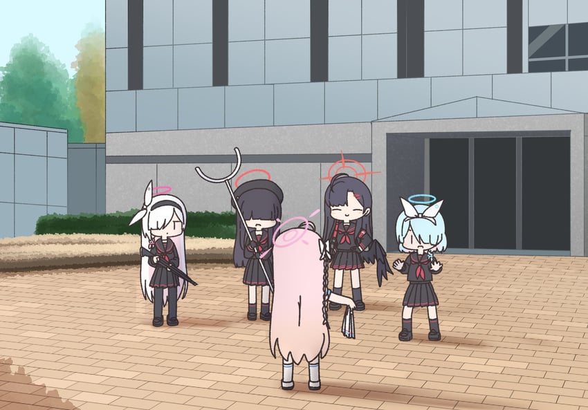 arona, plana, hanako, ichika, and justice task force member (blue archive) drawn by yukko_(hcryh955)