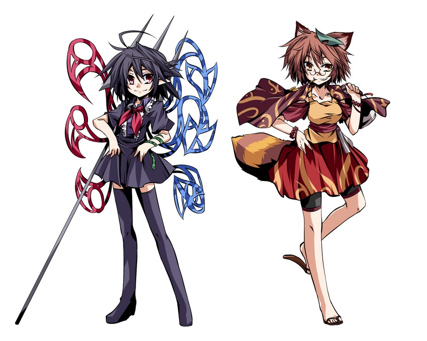 houjuu nue and futatsuiwa mamizou (touhou) drawn by hemogurobin_a1c