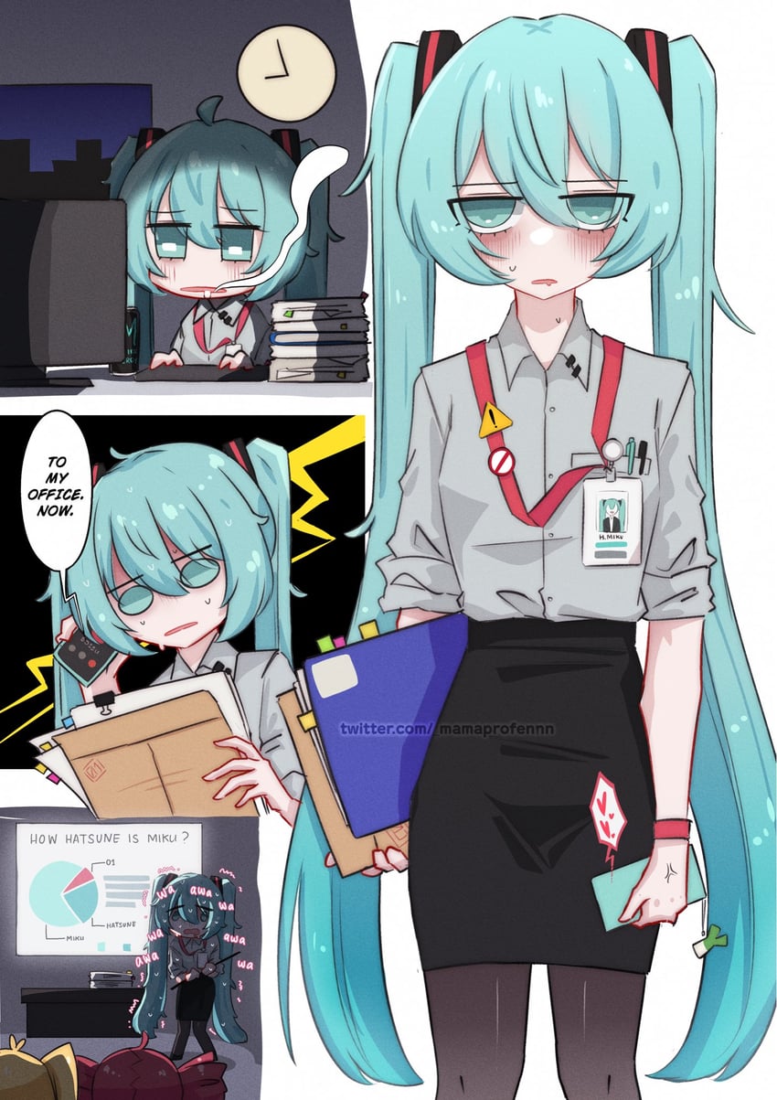 hatsune miku, kasane teto, and akita neru (vocaloid and 1 more) drawn by mamaprofennn