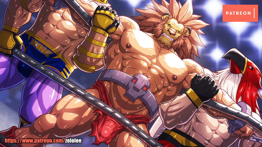 king, tizoc, and leo (the king of fighters and 4 more) drawn by zelo-lee