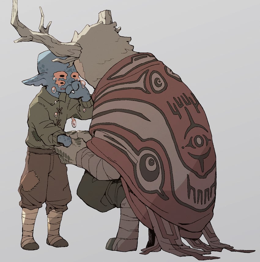 hatchling and the prisoner (outer wilds and 1 more) drawn by okajamira
