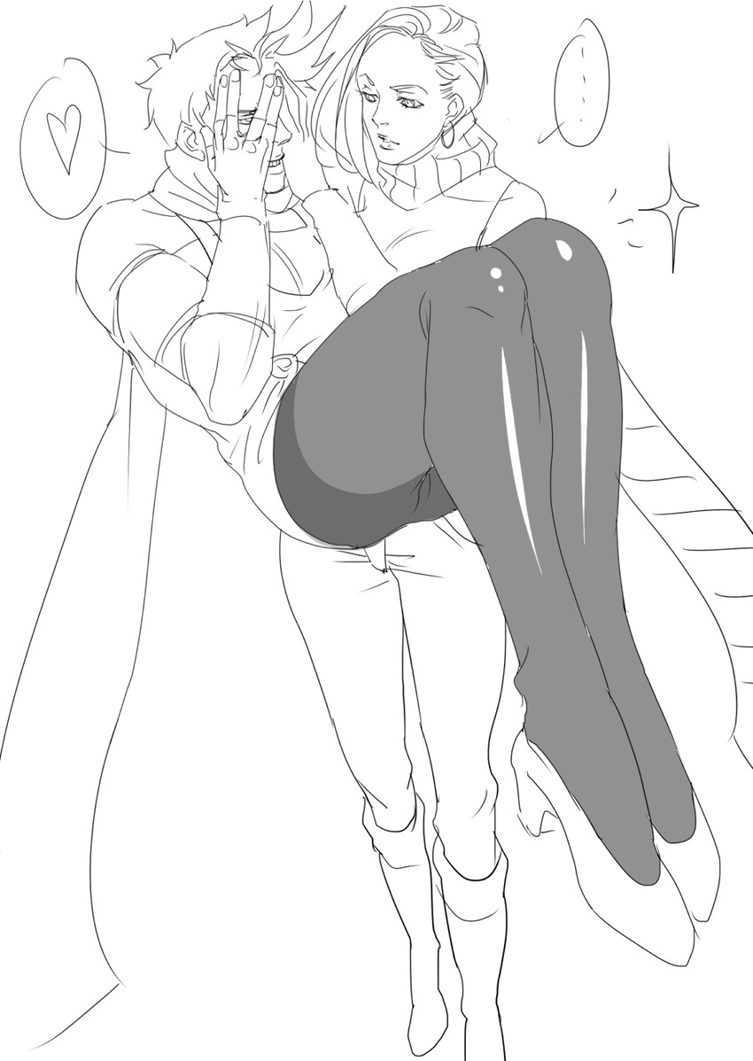 joseph joestar and lisa lisa (jojo no kimyou na bouken and 1 more) drawn by emg_(christain)