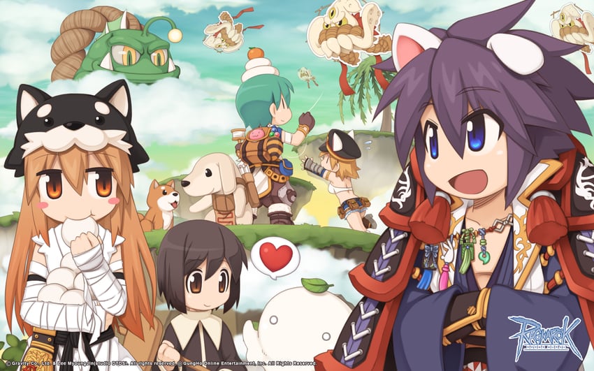 poring, acolyte, whitesmith, sura, super novice, and 4 more (ragnarok online) drawn by yuichirou