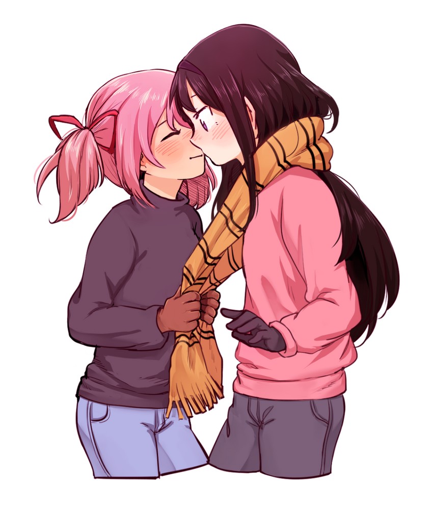 akemi homura and kaname madoka (mahou shoujo madoka magica) drawn by chadolbaegi