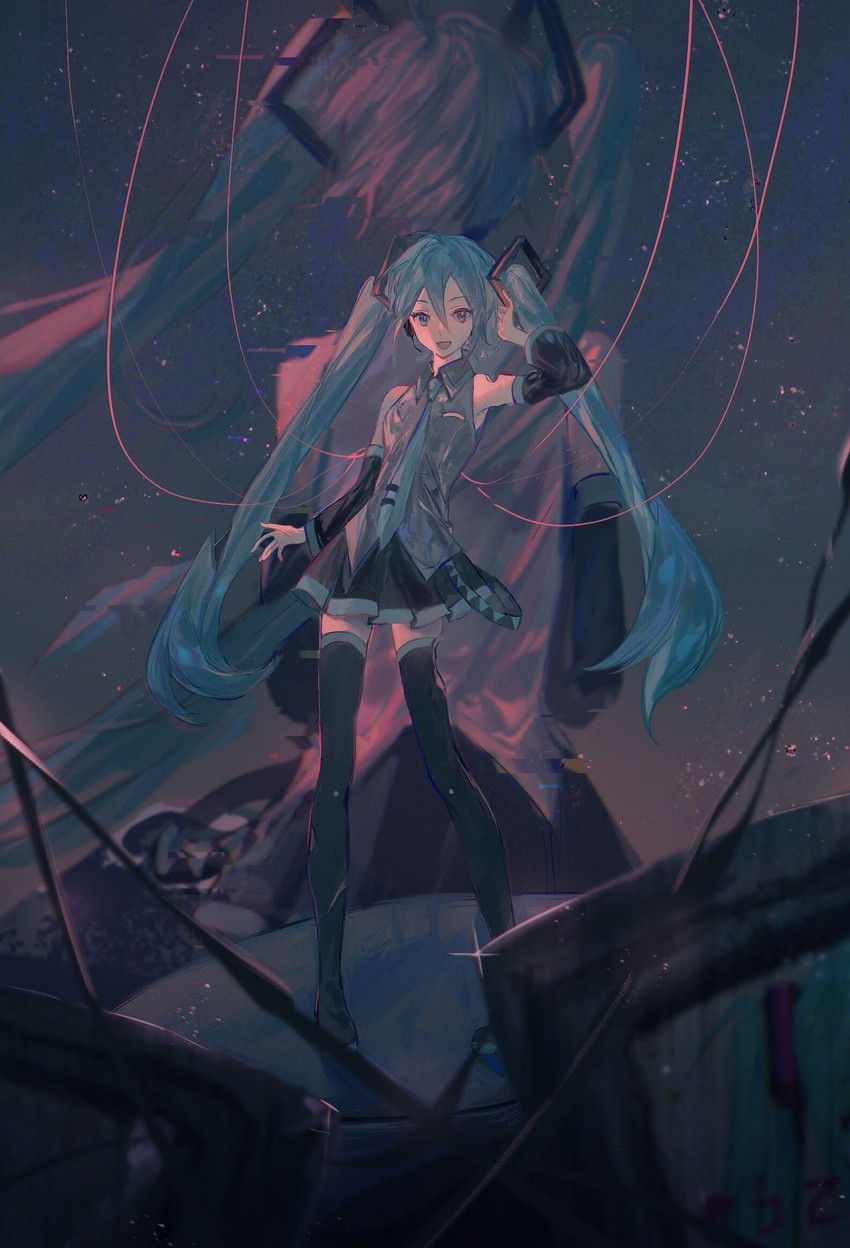 hatsune miku (vocaloid and 1 more) drawn by genn_00o