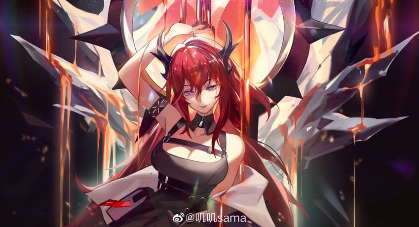 surtr and surtr's golem (arknights) drawn by jiji_(pixiv10646874)