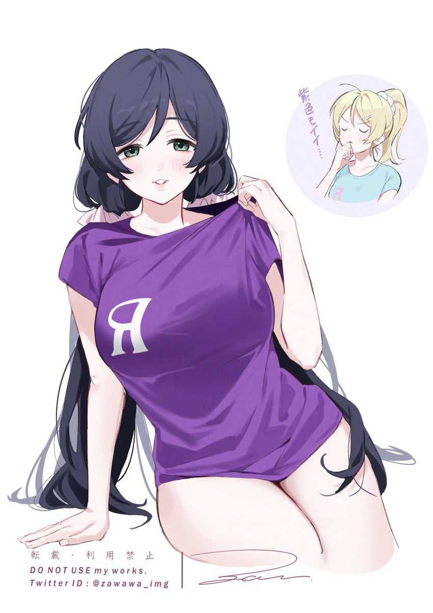 tojo nozomi and ayase eli (love live! and 1 more) drawn by zawawa_(satoukibi1108)