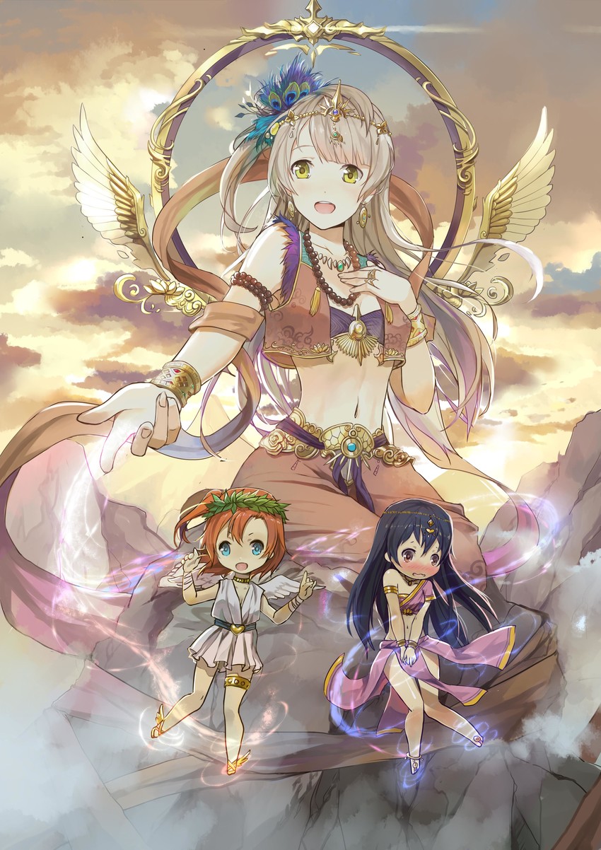 sonoda umi, minami kotori, and kosaka honoka (love live! and 1 more) drawn by stflash
