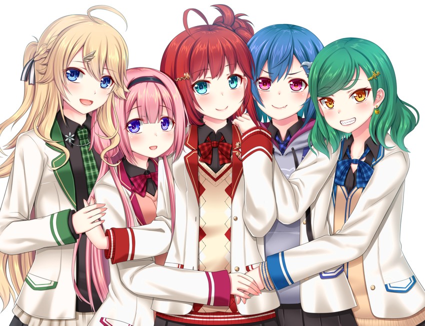 suo sango, nishizono chigusa, kitakoji hisui, todo kohaku, and asahina akane (nijisanji) drawn by hanazome_dotera