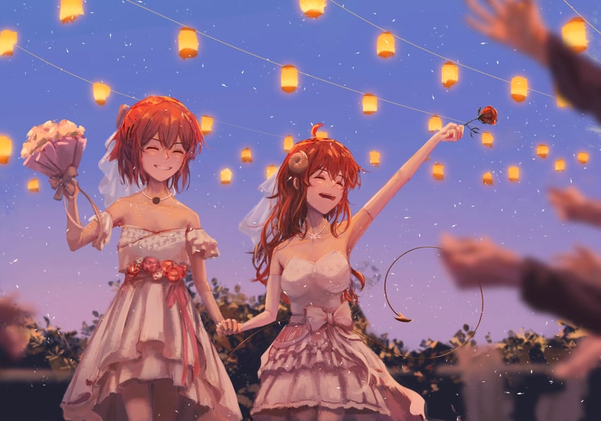yoshida yuuko and chiyoda momo (machikado mazoku) drawn by mayoo03