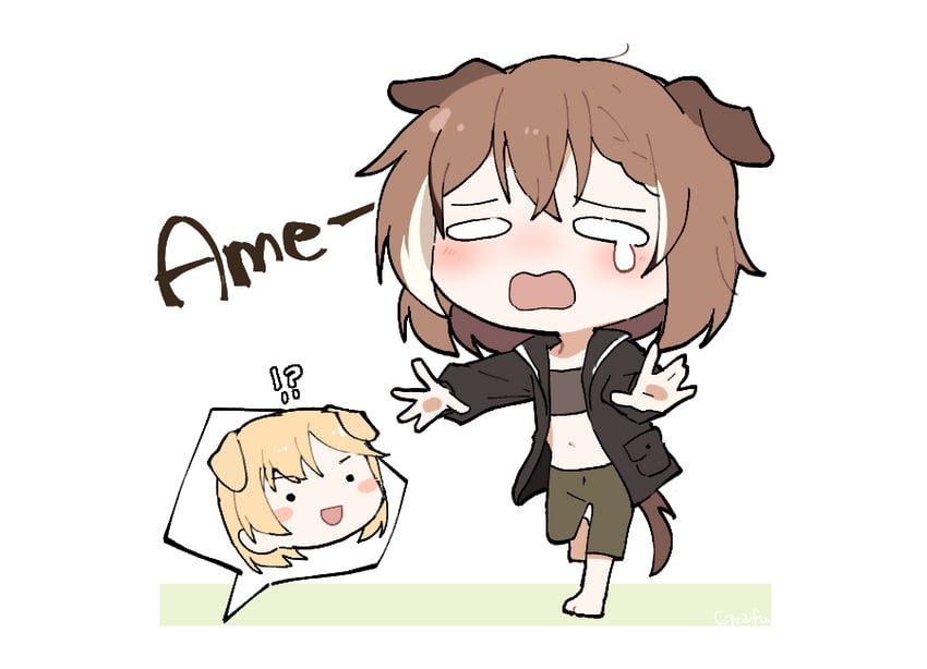 nanashi mumei and watson amelia (hololive and 2 more) drawn by gyaheung