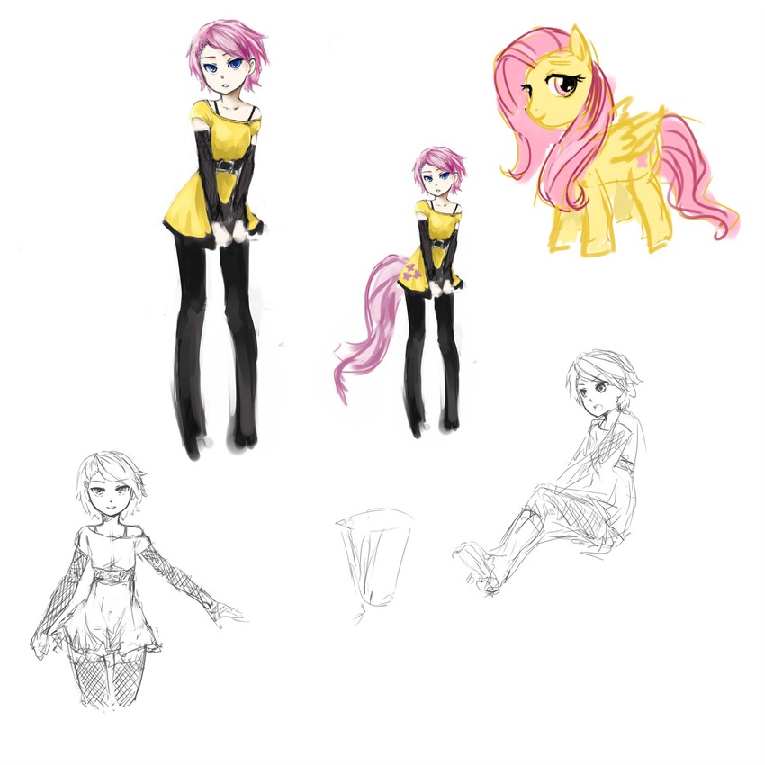 fluttershy (my little pony and 1 more) drawn by pas_(paxiti)