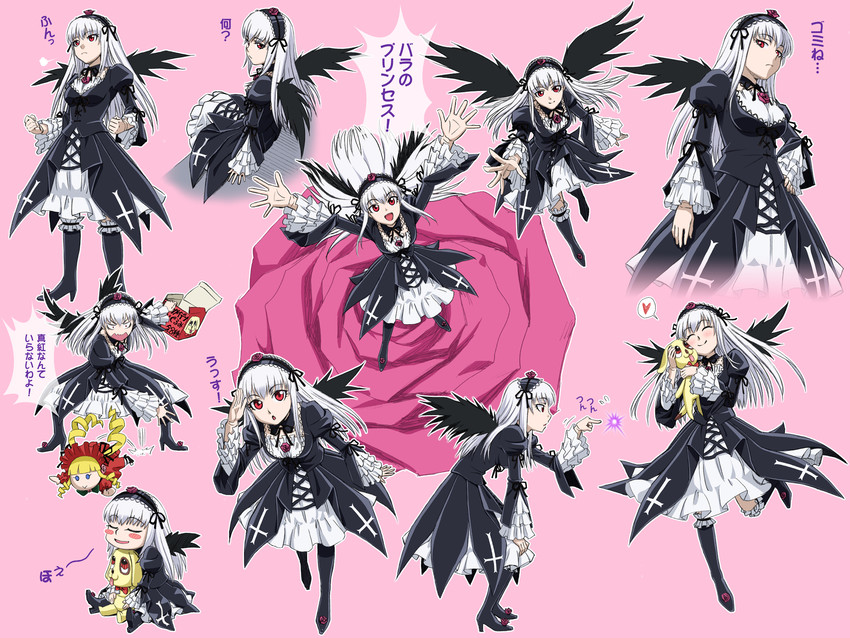 suigintou, shinku, and kunkun (rozen maiden) drawn by ichikawa_masahiro