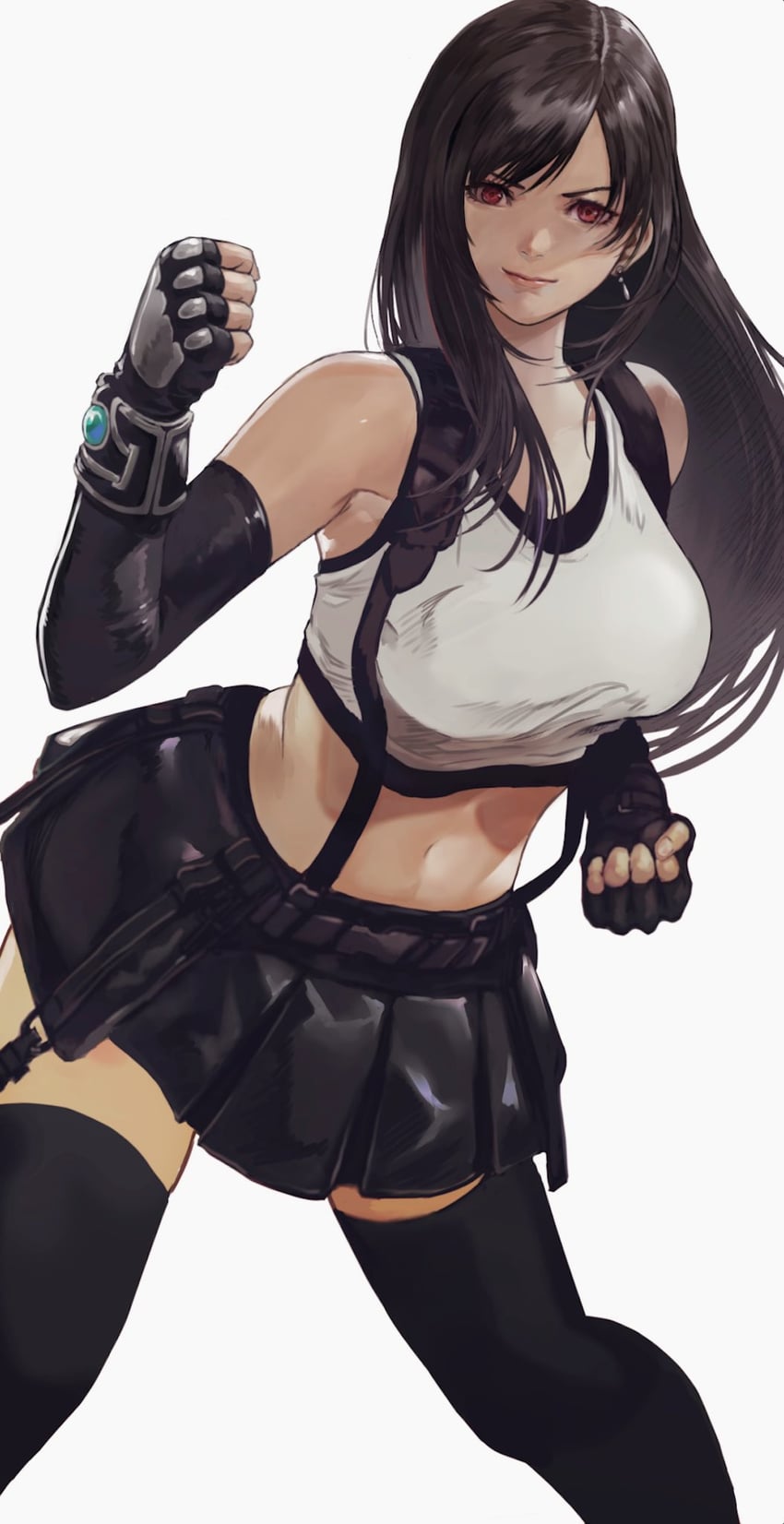 tifa lockhart (final fantasy and 2 more) drawn by gauss_<bokashi