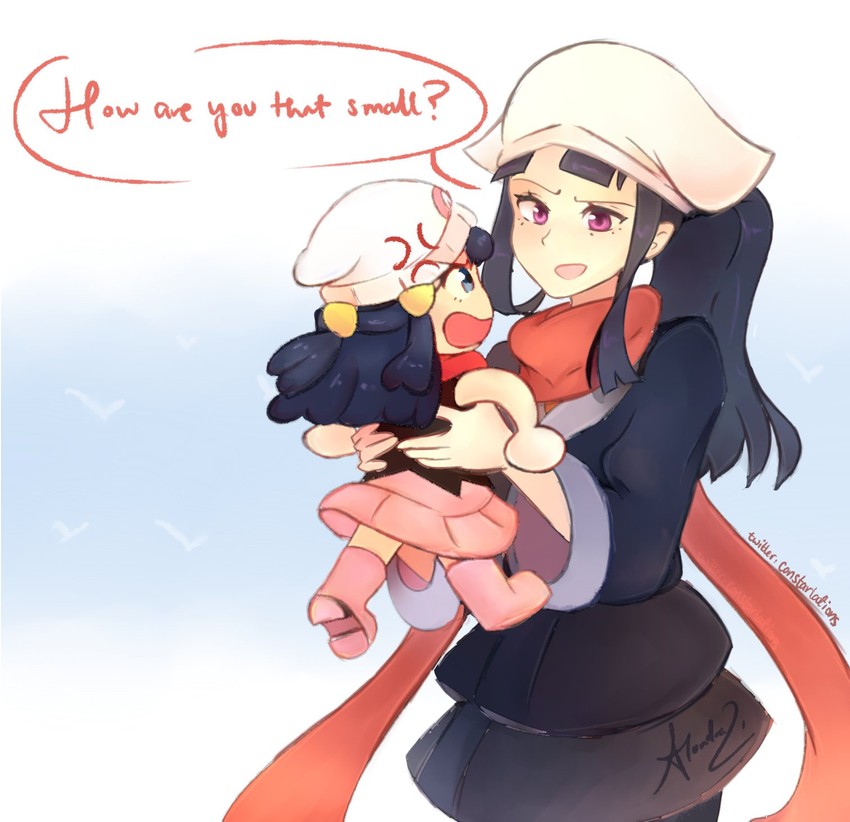 dawn and akari (pokemon and 2 more) drawn by constarlations