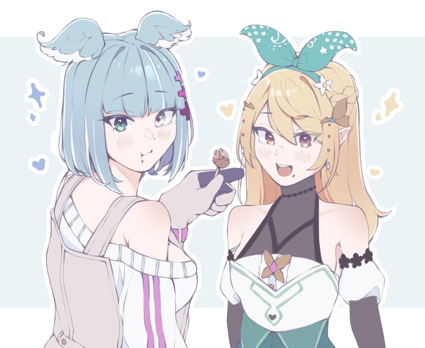 elira pendora and pomu rainpuff (nijisanji and 1 more) drawn by bobbq
