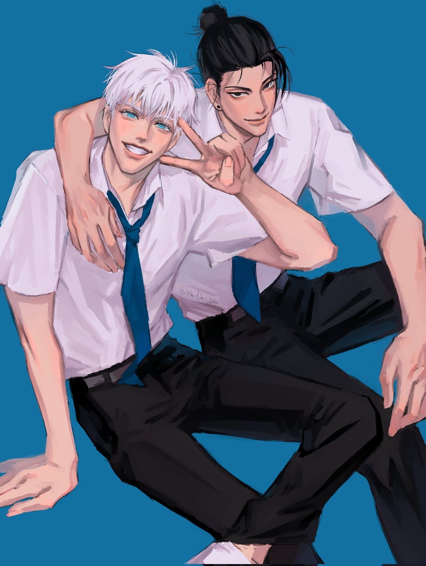gojou satoru and getou suguru (jujutsu kaisen) drawn by nada_ge