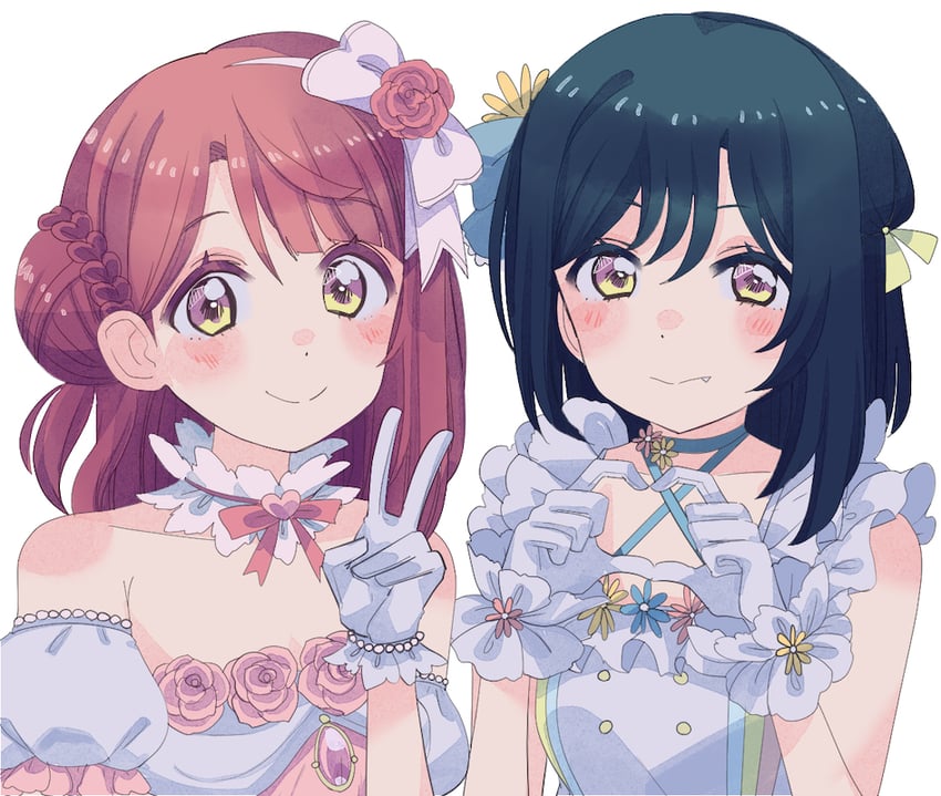 uehara ayumu and mifune shioriko (love live! and 1 more) drawn by cream_(nipakupa)