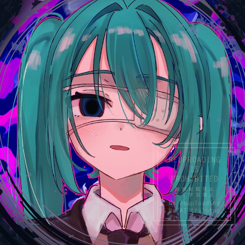 hatsune miku (vocaloid and 1 more) drawn by h_raj_(pixiv_93311327)