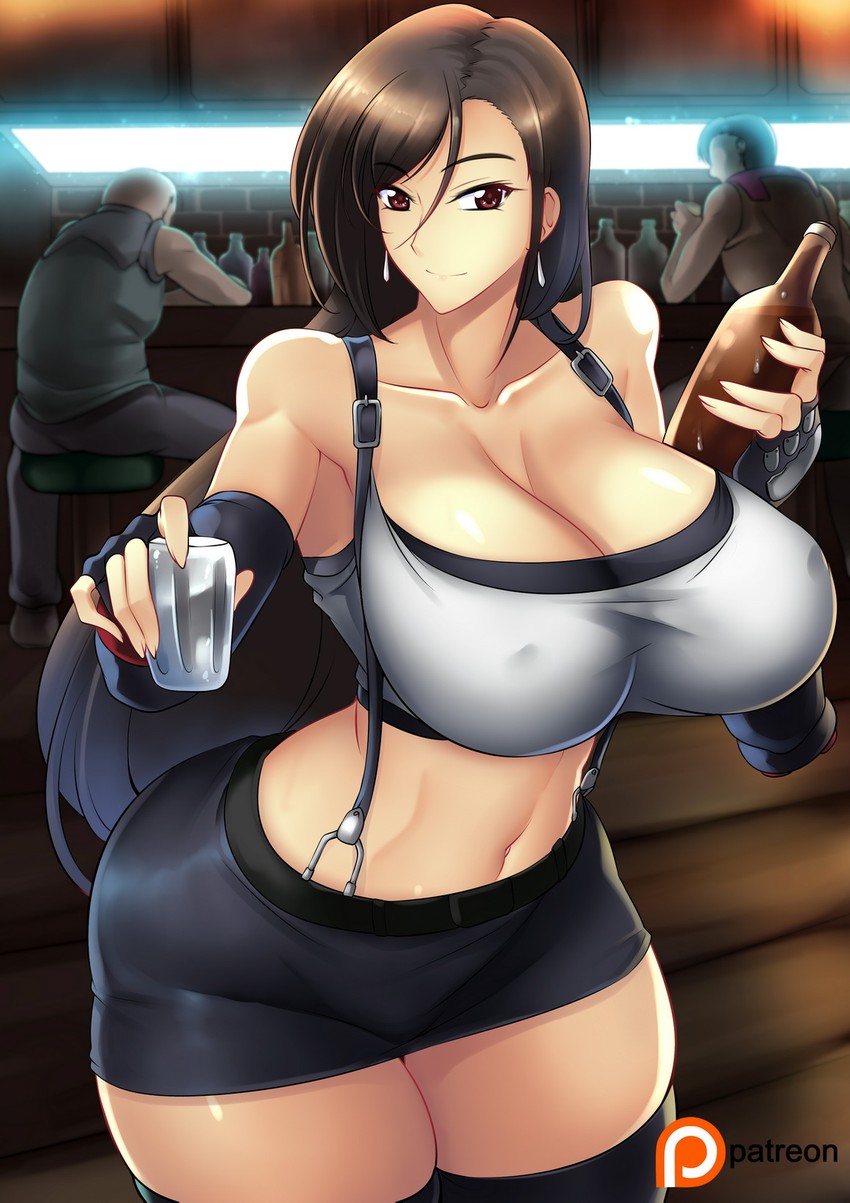 tifa lockhart (final fantasy and 2 more) drawn by haganef