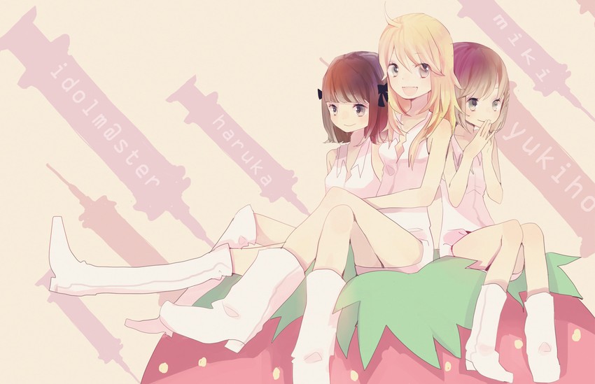 hoshii miki, amami haruka, and hagiwara yukiho (idolmaster) drawn by macino