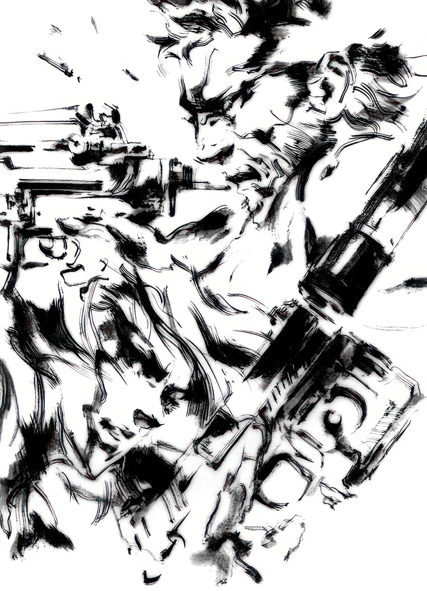 solid snake and raiden (metal gear and 1 more) drawn by shinkawa_youji