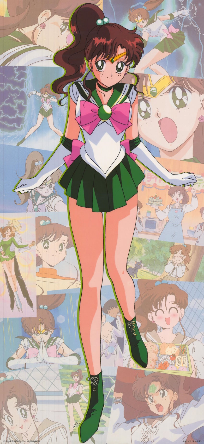 kino makoto, sailor jupiter, and luna (bishoujo senshi sailor moon) drawn by tadano_kazuko