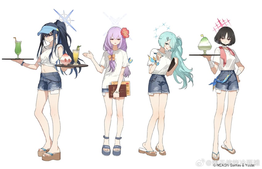 saori, atsuko, hiyori, and misaki (blue archive) drawn by zhibuji_loom