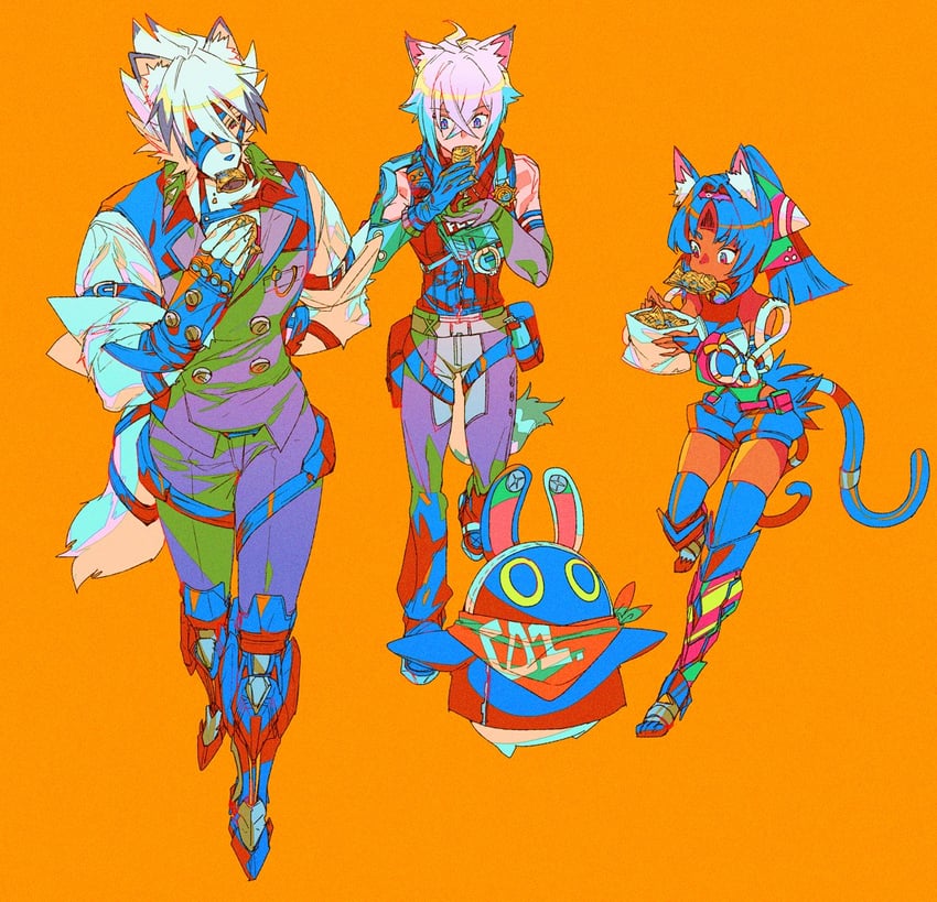 eous, von lycaon, seth lowell, and nekomiya mana (zenless zone zero) drawn by mizu_cx